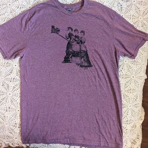 🌈Victorian Selfie Graphic Unisex Purple Short Sleeve Cotton Oversize Tee M